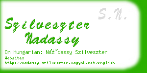 szilveszter nadassy business card